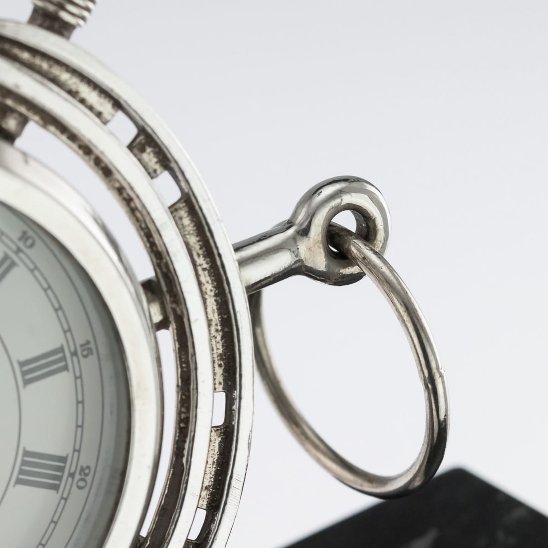 UNUSUAL 20thC SOLID SILVER HORSE RACING CLOCK, EDINBURGH c.1983 - 11