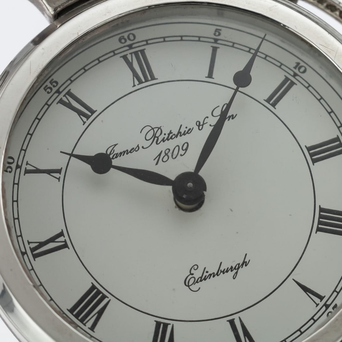 UNUSUAL 20thC SOLID SILVER HORSE RACING CLOCK, EDINBURGH c.1983 - 13