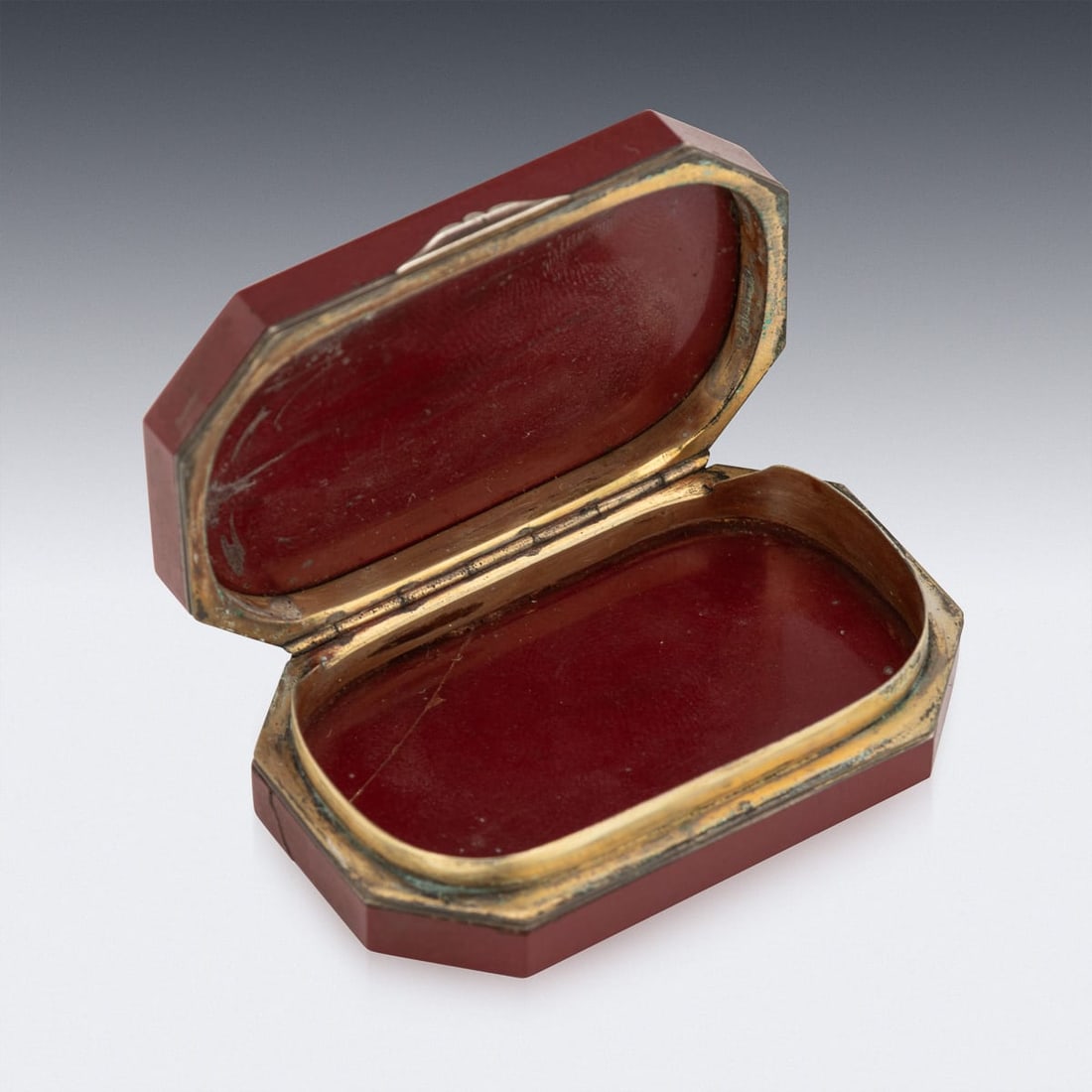 ANTIQUE 19thC ITALIAN SILVER & SILVER GILT MOUNTED MICRO MOSAIC BOX c.1890 - 9