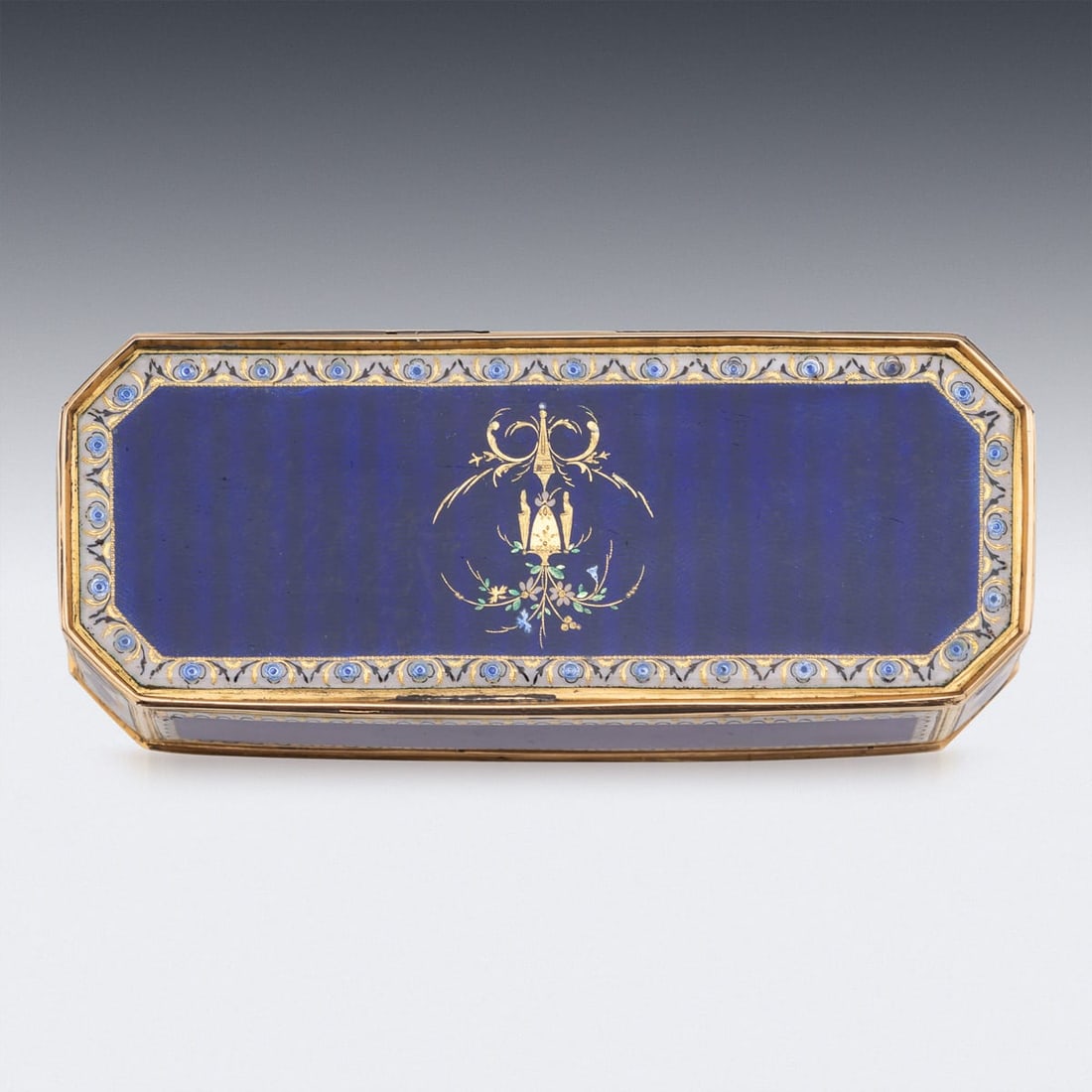ANTIQUE 19thC GERMAN 18K GOLD & ENAMEL SNUFF BOX, HANAU c.1820 - 11