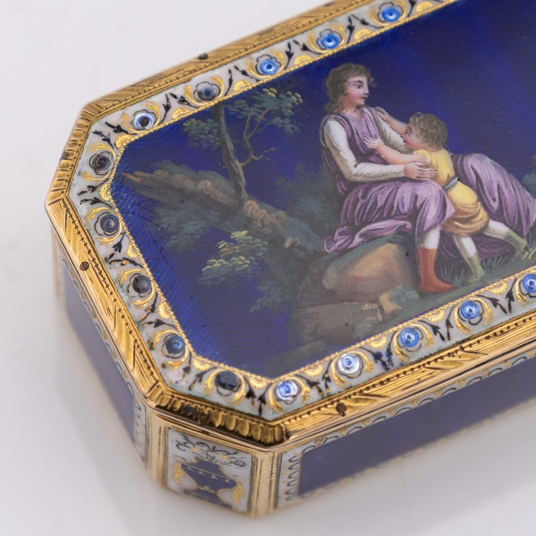 ANTIQUE 19thC GERMAN 18K GOLD & ENAMEL SNUFF BOX, HANAU c.1820 - 13