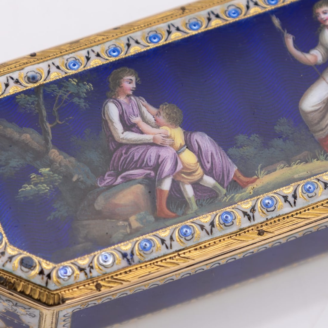 ANTIQUE 19thC GERMAN 18K GOLD & ENAMEL SNUFF BOX, HANAU c.1820 - 14