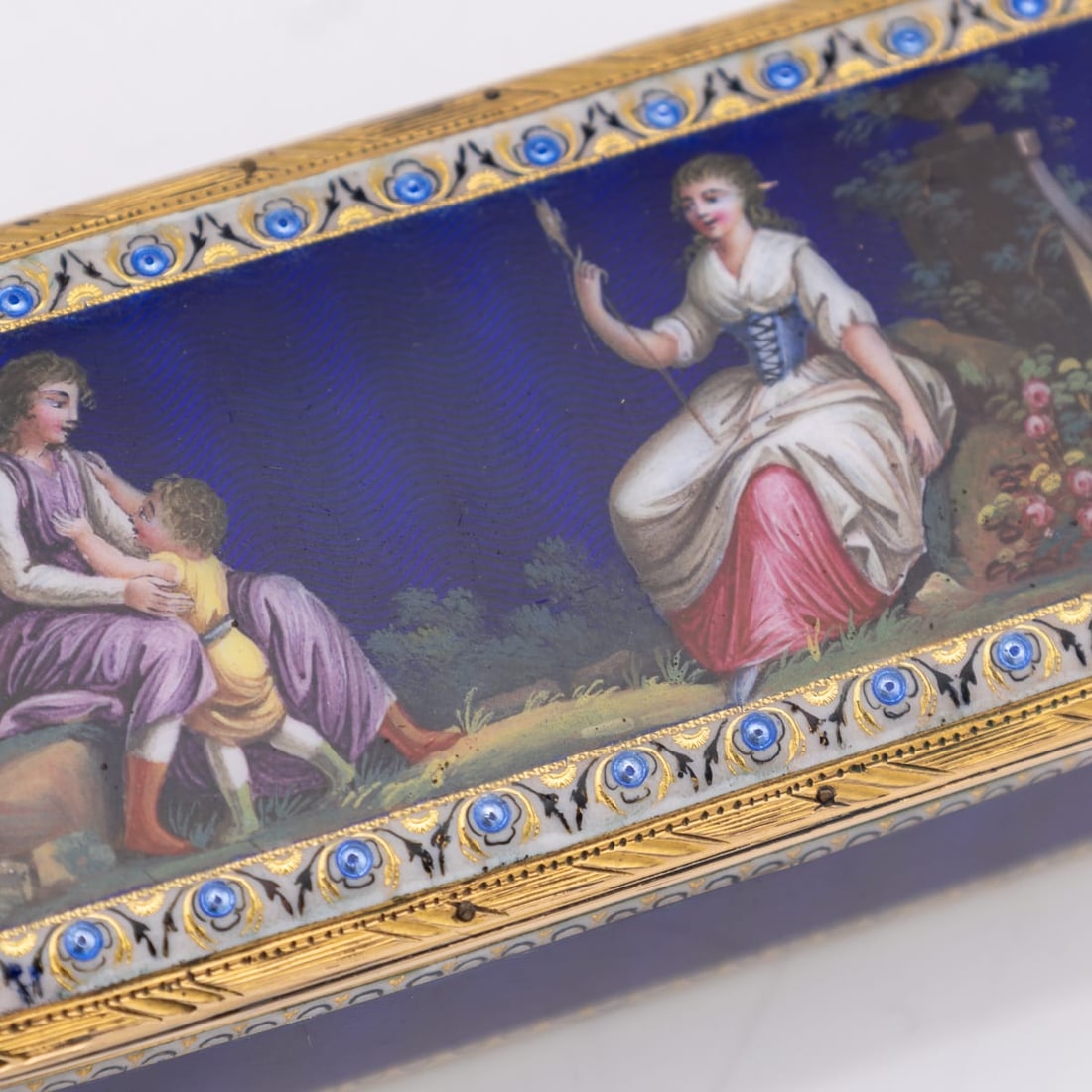 ANTIQUE 19thC GERMAN 18K GOLD & ENAMEL SNUFF BOX, HANAU c.1820 - 15