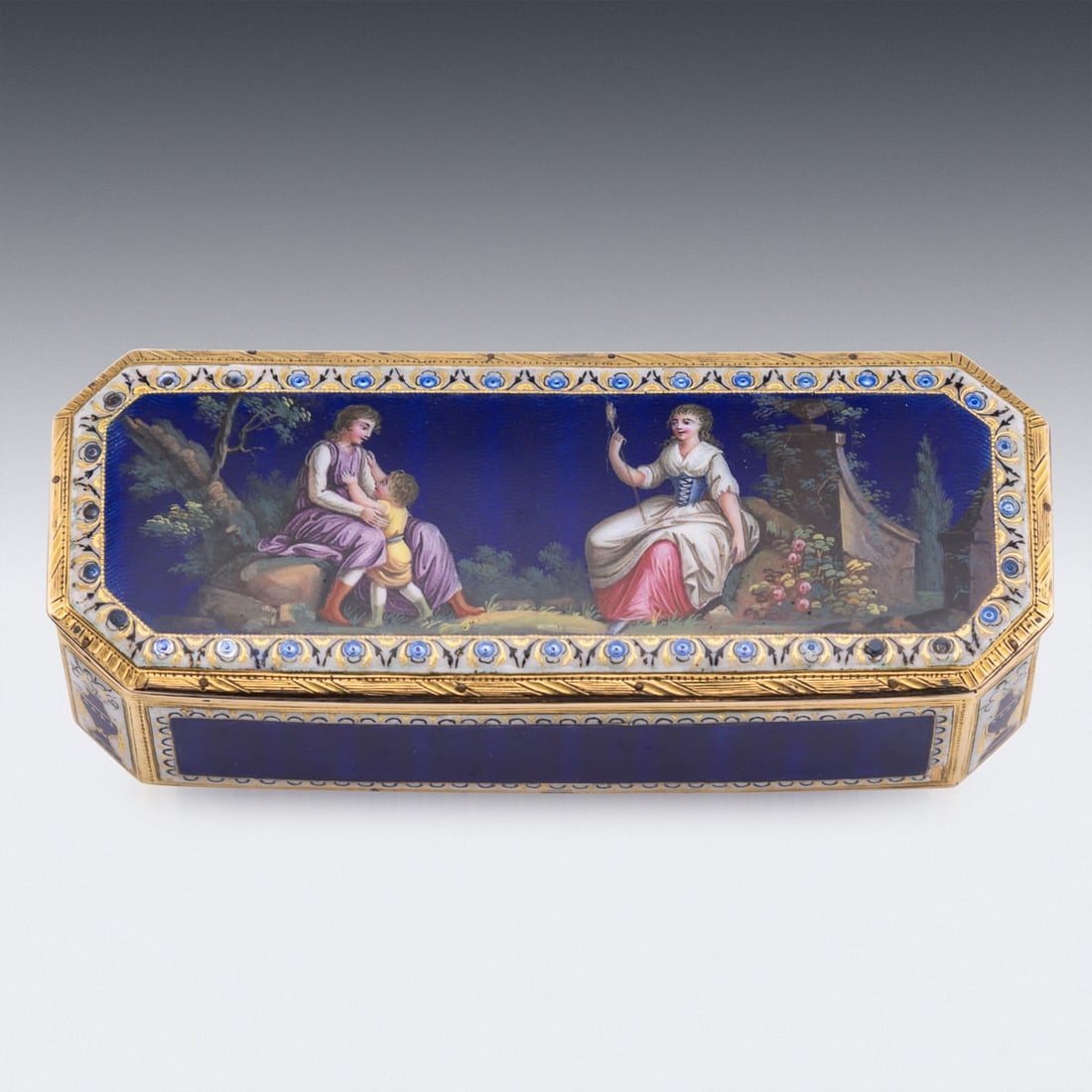 ANTIQUE 19thC GERMAN 18K GOLD & ENAMEL SNUFF BOX, HANAU c.1820 - 3