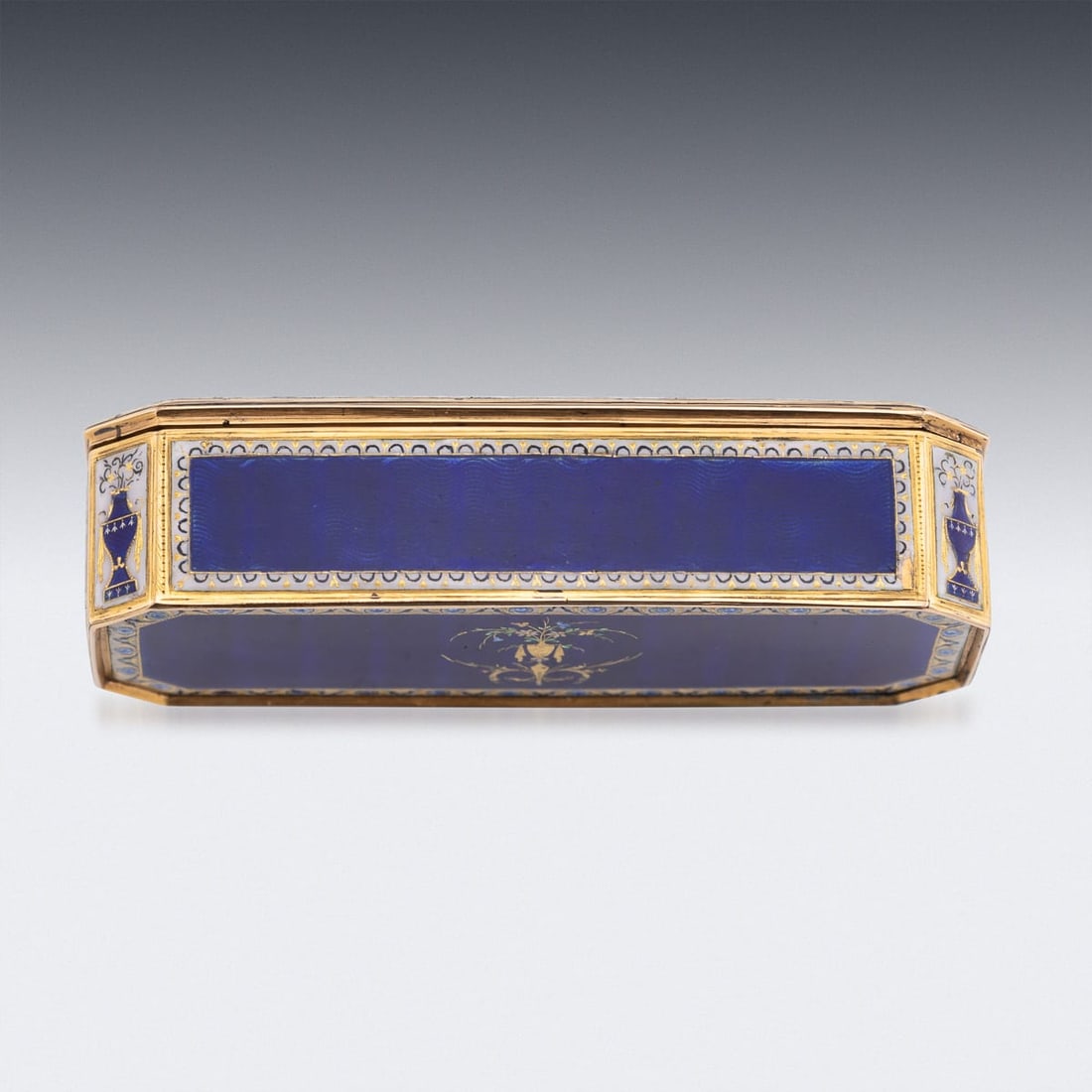 ANTIQUE 19thC GERMAN 18K GOLD & ENAMEL SNUFF BOX, HANAU c.1820 - 5