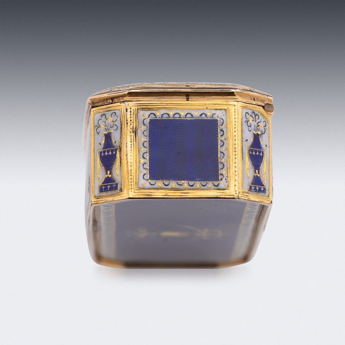 ANTIQUE 19thC GERMAN 18K GOLD & ENAMEL SNUFF BOX, HANAU c.1820 - 6