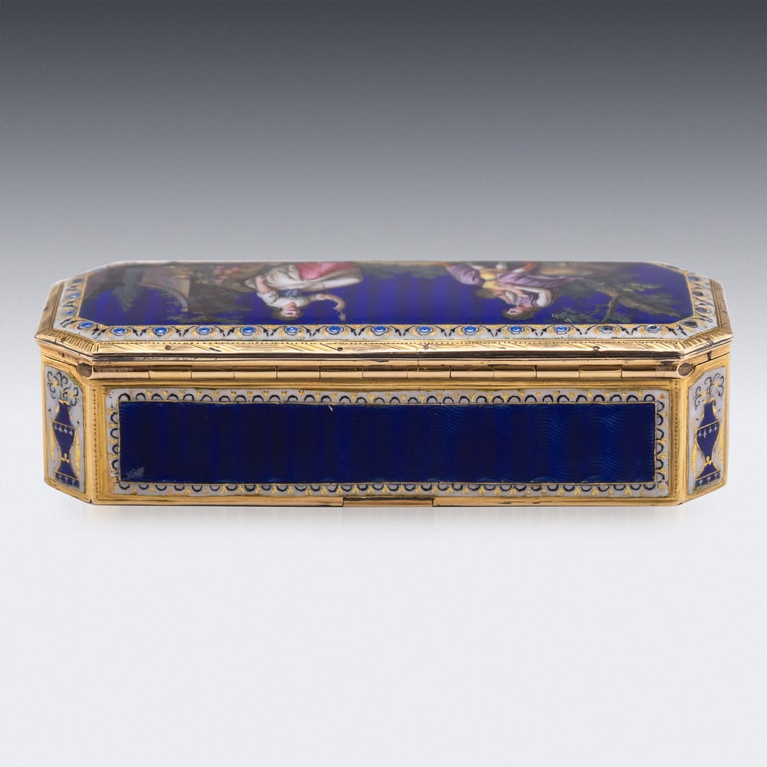 ANTIQUE 19thC GERMAN 18K GOLD & ENAMEL SNUFF BOX, HANAU c.1820 - 9