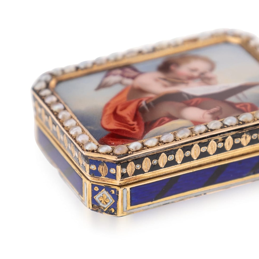 ANTIQUE 19thC SWISS 18k GOLD & ENAMEL VINAIGRETTE, JEAN-GEORGES RÉMOND c.1800 - 12