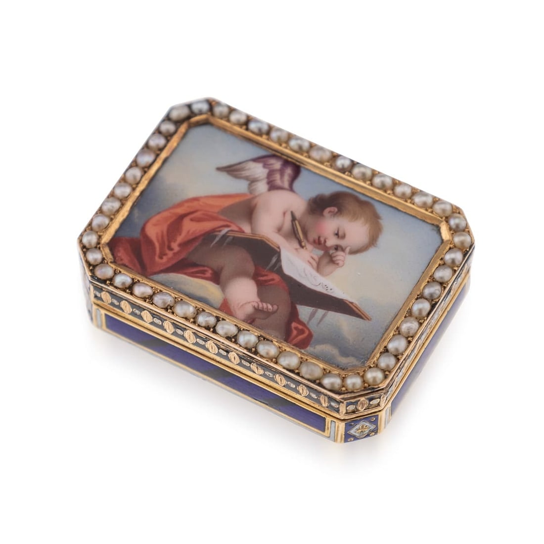 ANTIQUE 19thC SWISS 18k GOLD & ENAMEL VINAIGRETTE, JEAN-GEORGES RÉMOND c.1800 (1 of 13)