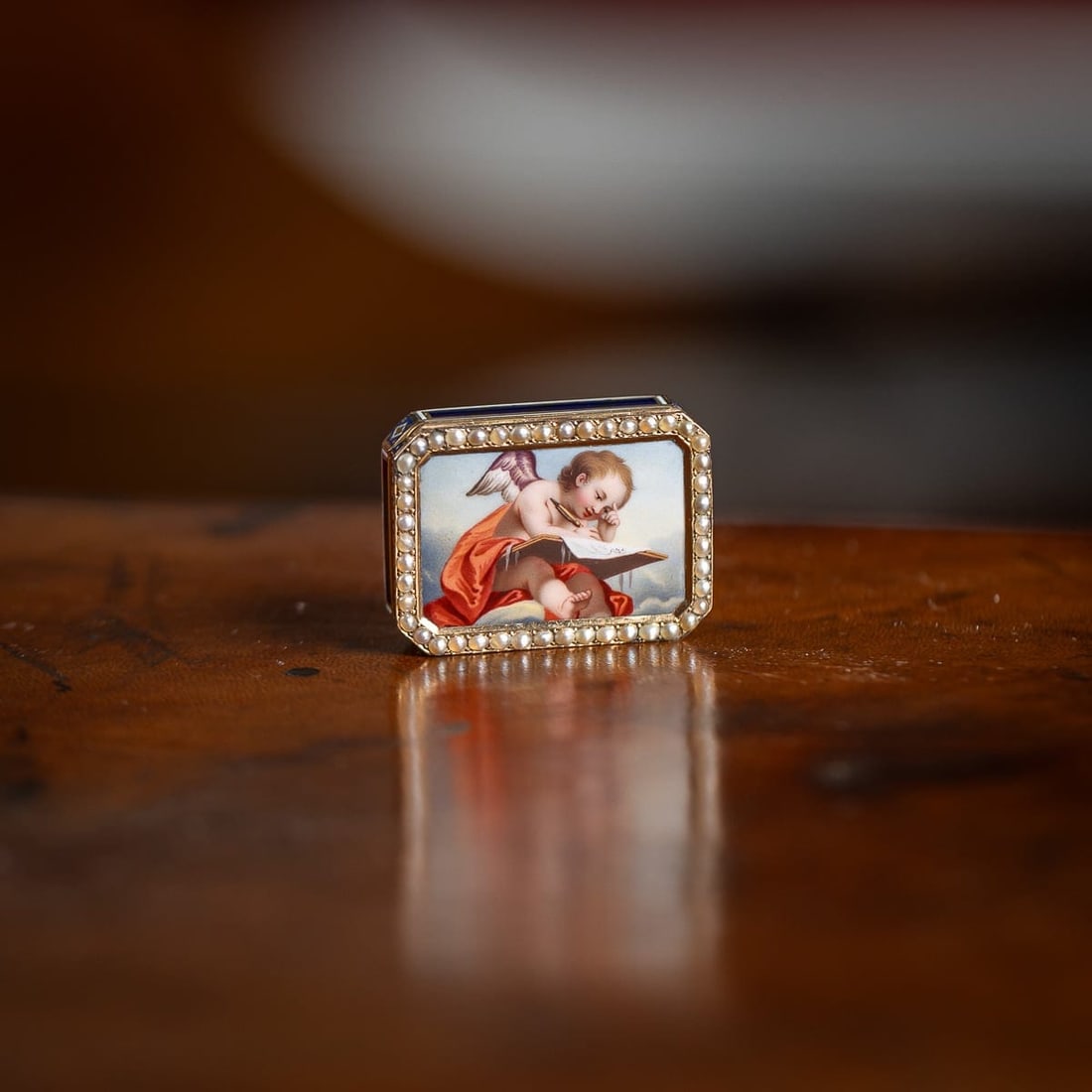 ANTIQUE 19thC SWISS 18k GOLD & ENAMEL VINAIGRETTE, JEAN-GEORGES RÉMOND c.1800 - 2