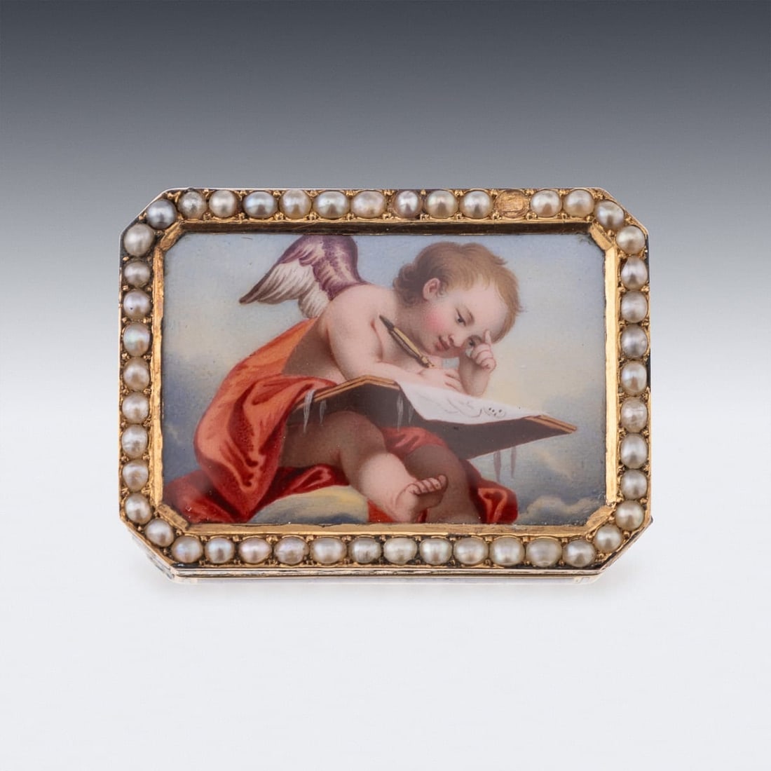 ANTIQUE 19thC SWISS 18k GOLD & ENAMEL VINAIGRETTE, JEAN-GEORGES RÉMOND c.1800 - 4