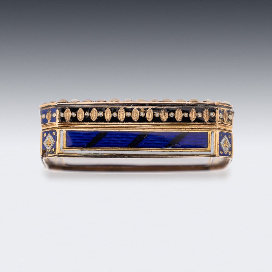 ANTIQUE 19thC SWISS 18k GOLD & ENAMEL VINAIGRETTE, JEAN-GEORGES RÉMOND c.1800 - 5