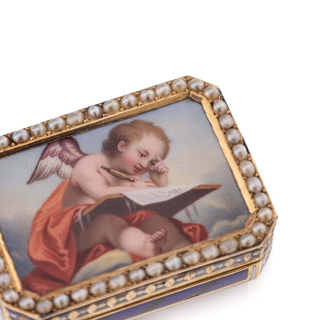 ANTIQUE 19thC SWISS 18k GOLD & ENAMEL VINAIGRETTE, JEAN-GEORGES RÉMOND c.1800 - 9