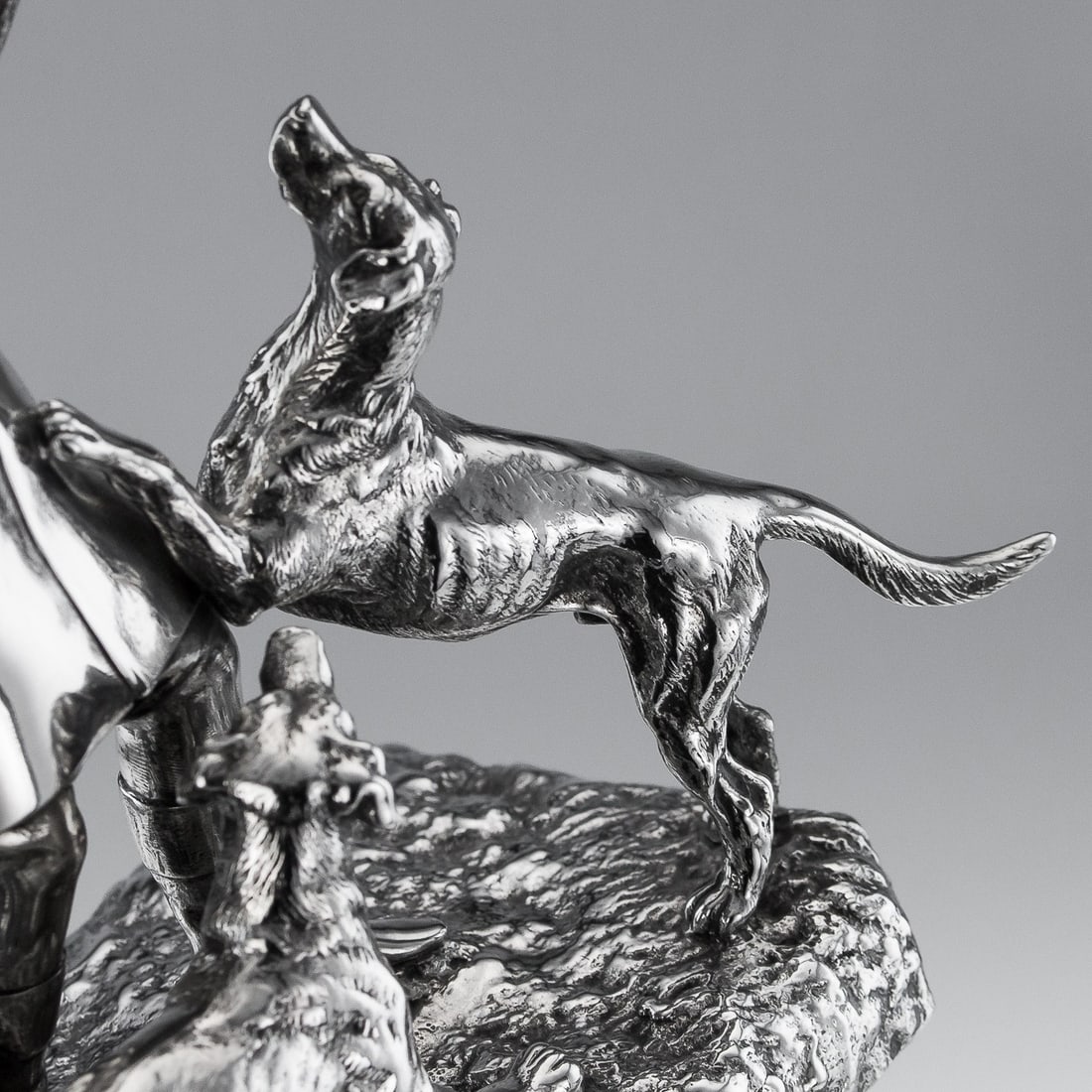 ANTIQUE 19thC VICTORIAN SOLID SILVER HUNTING TROPHY, ELKINGTON c.1894 - 11