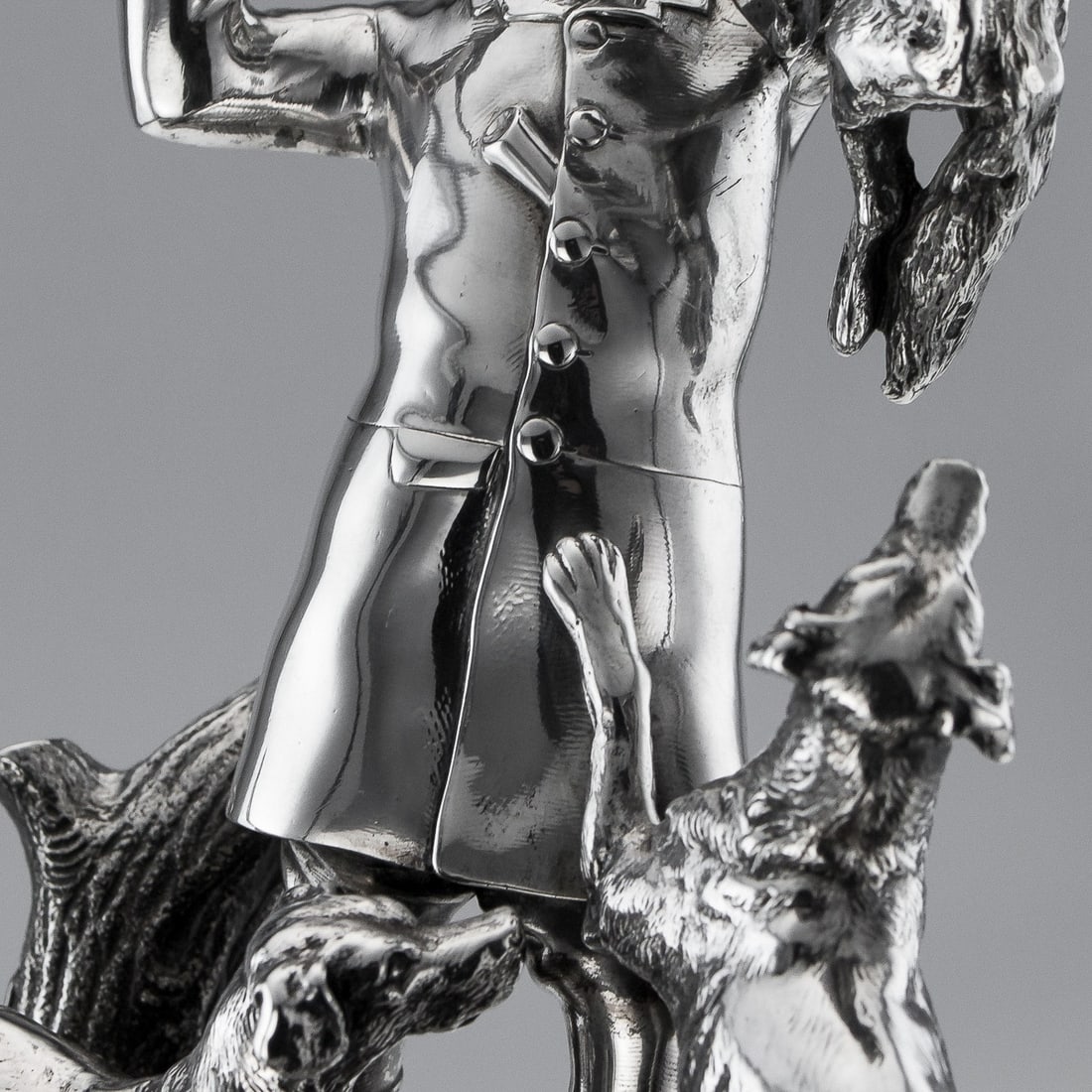 ANTIQUE 19thC VICTORIAN SOLID SILVER HUNTING TROPHY, ELKINGTON c.1894 - 13