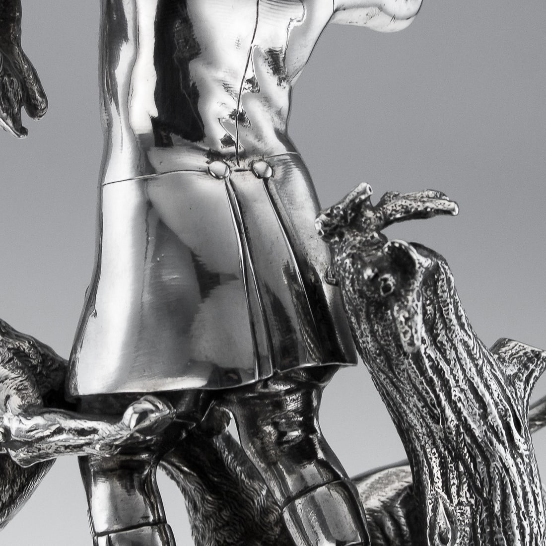 ANTIQUE 19thC VICTORIAN SOLID SILVER HUNTING TROPHY, ELKINGTON c.1894 - 14