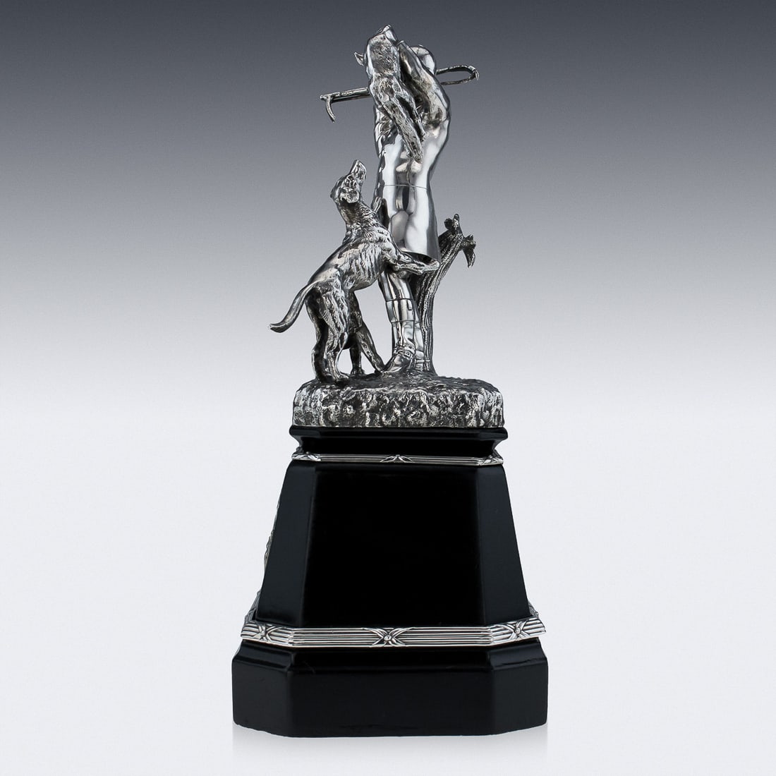 ANTIQUE 19thC VICTORIAN SOLID SILVER HUNTING TROPHY, ELKINGTON c.1894 - 3