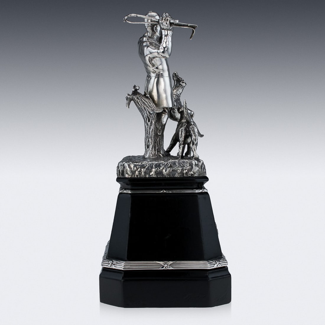 ANTIQUE 19thC VICTORIAN SOLID SILVER HUNTING TROPHY, ELKINGTON c.1894 - 5