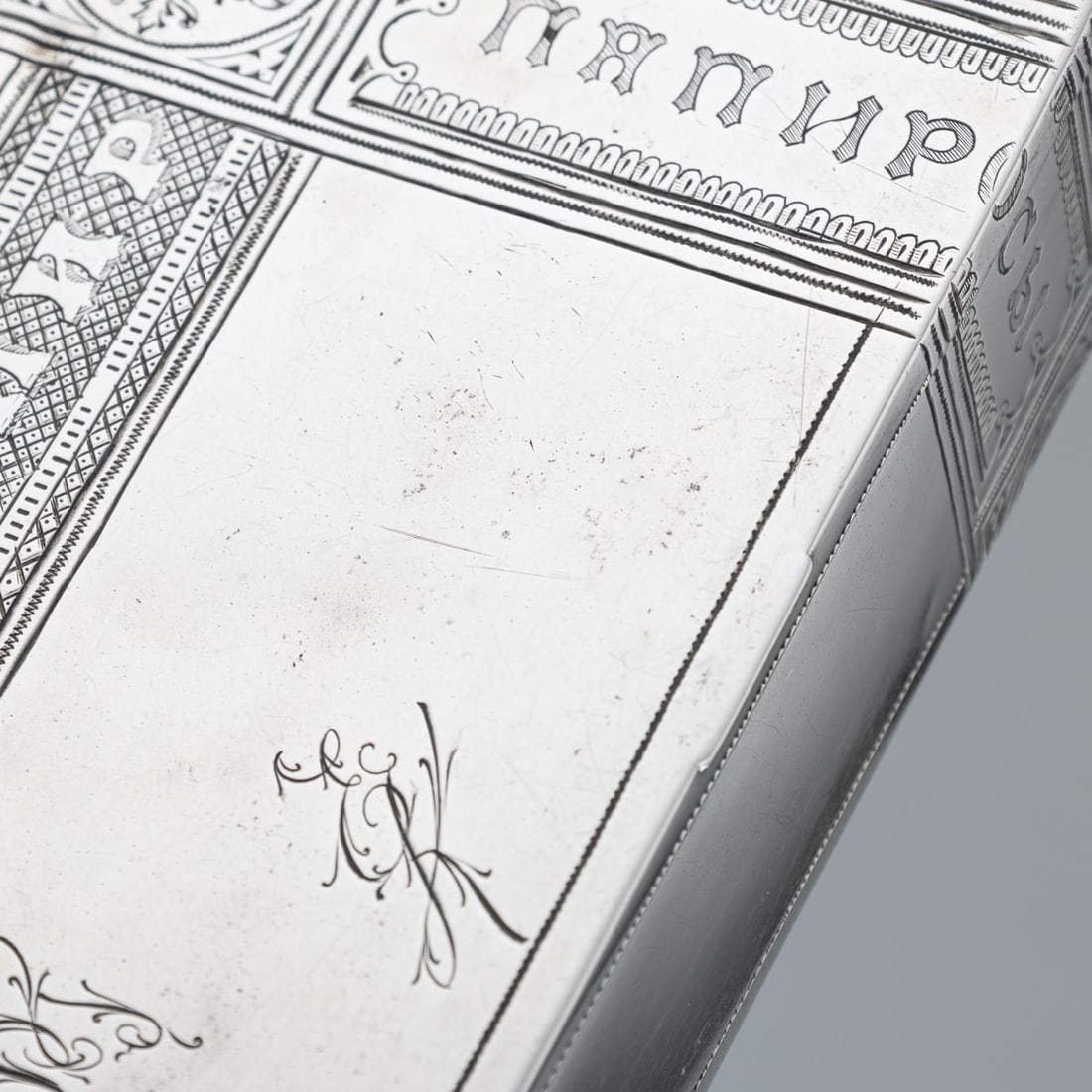 ANTIQUE 19thC IMPERIAL RUSSIAN SOLID SILVER TROMPE L'OEIL CIGARETTE BOX c.1880 - 11