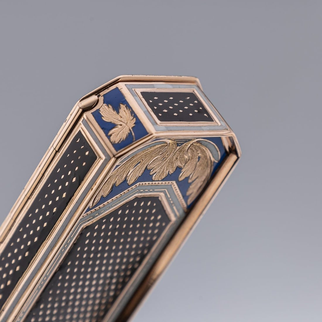 ANTIQUE 19thC GERMAN GOLD & ENAMEL SNUFF BOX, FRERES JORDAN, HANAU c.1800 - 14