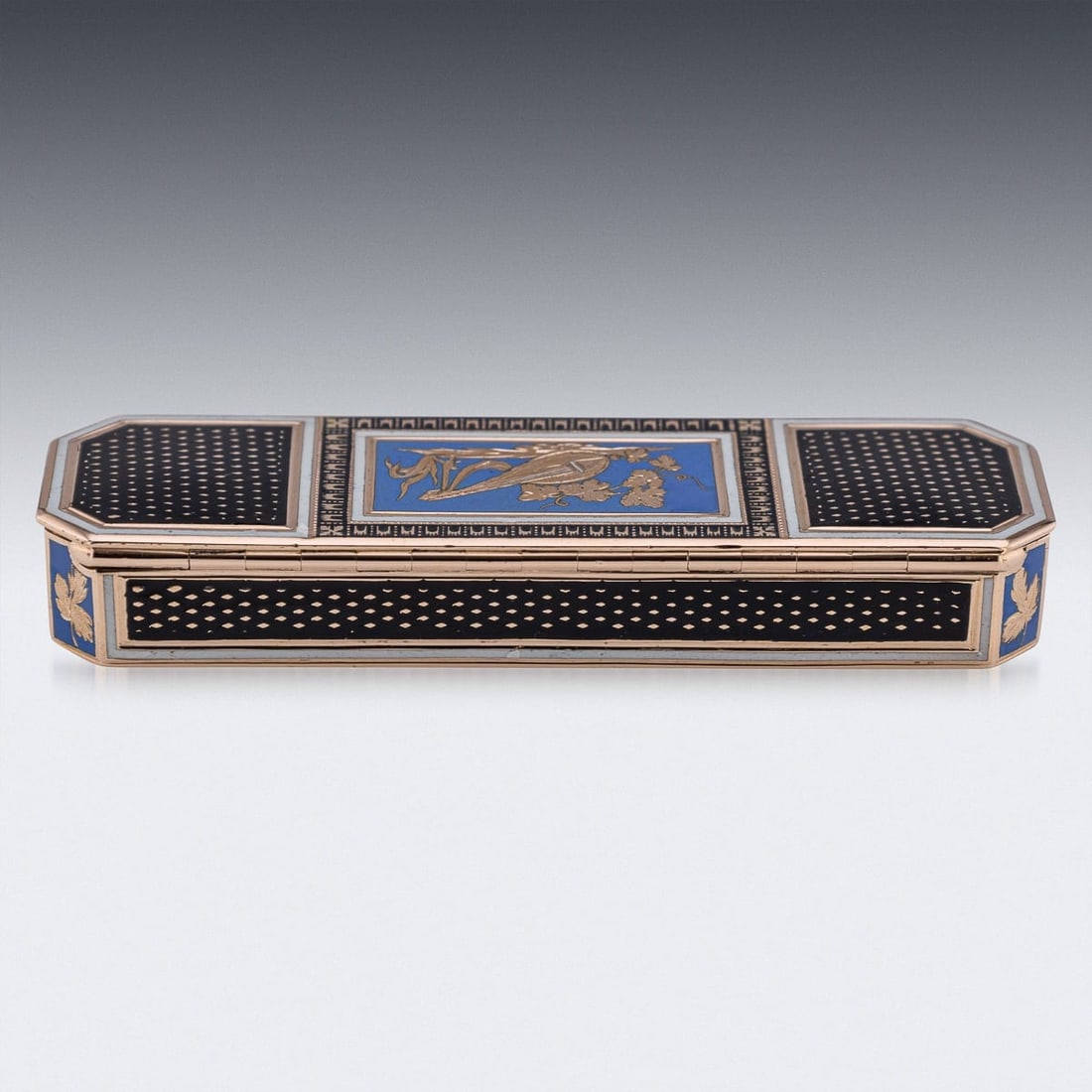 ANTIQUE 19thC GERMAN GOLD & ENAMEL SNUFF BOX, FRERES JORDAN, HANAU c.1800 - 5