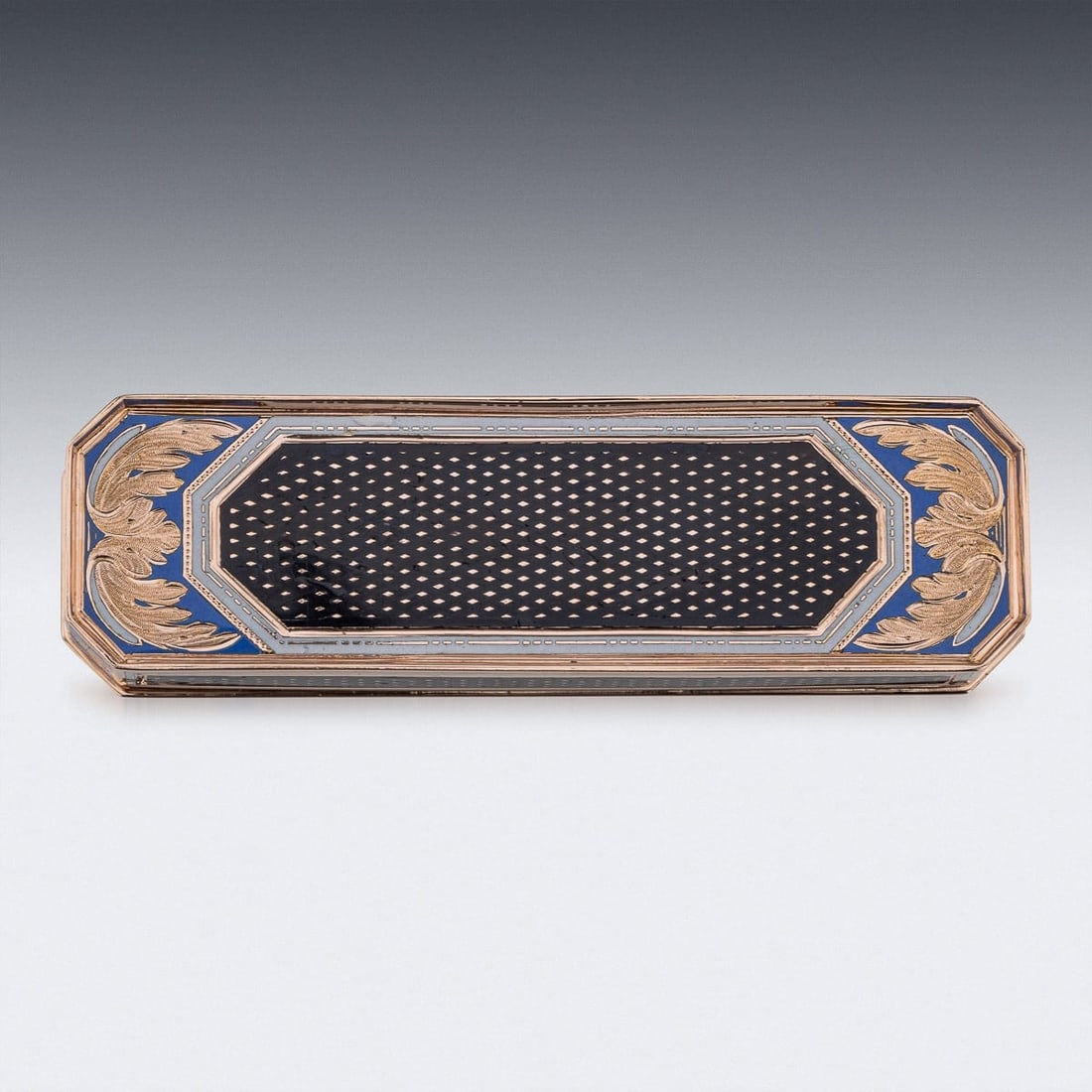 ANTIQUE 19thC GERMAN GOLD & ENAMEL SNUFF BOX, FRERES JORDAN, HANAU c.1800 - 8