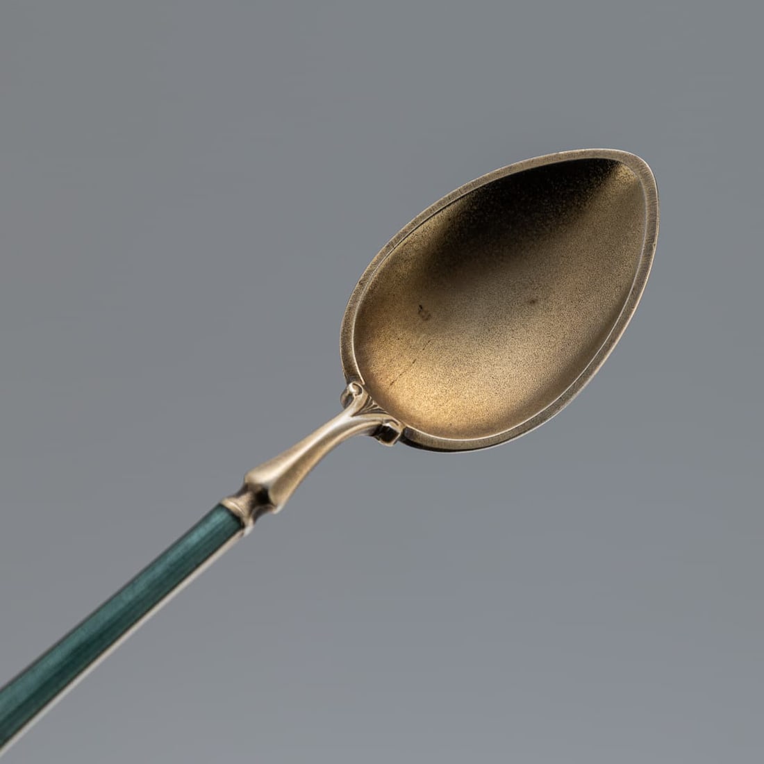 ANTIQUE 20thC NORWEGIAN SOLID SILVER GILT & ENAMEL SET OF SIX SPOONS, BERGEN - 12