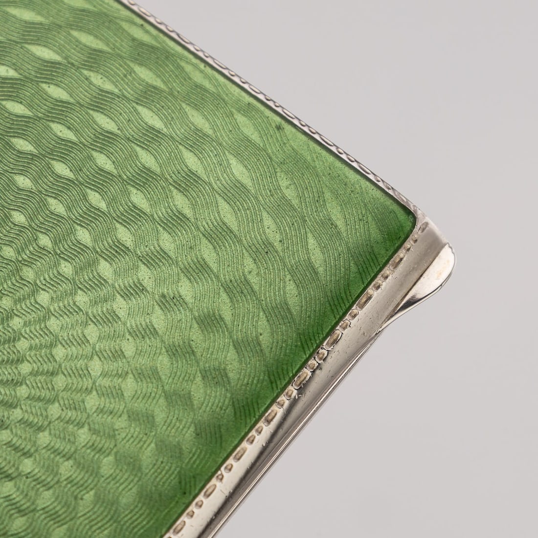 20thC ART DECO SOLID SILVER & GUILLOCHE ENAMEL CIGARETTE CASE c.1929 - 13