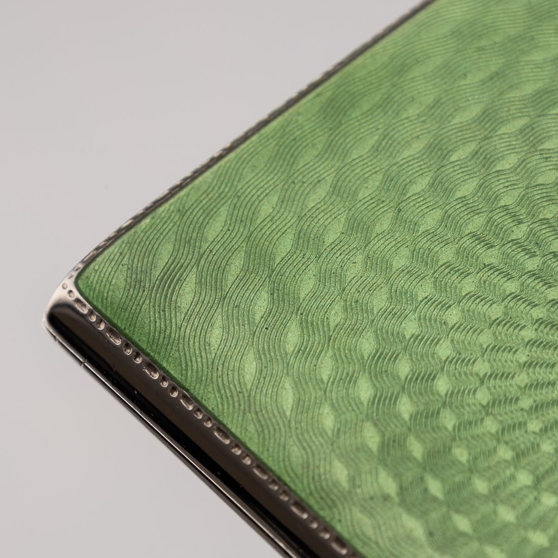 20thC ART DECO SOLID SILVER & GUILLOCHE ENAMEL CIGARETTE CASE c.1929 - 15