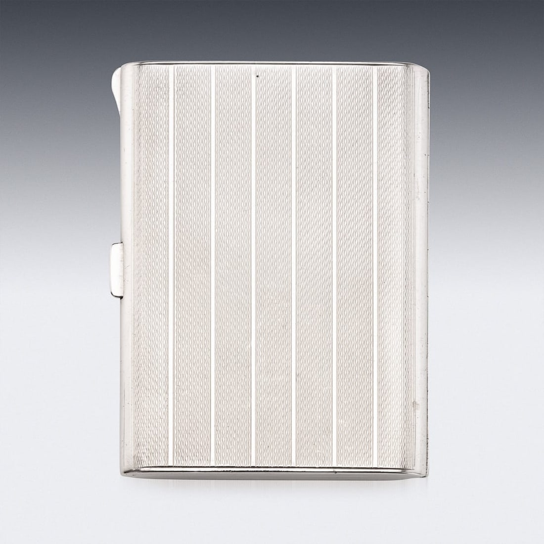 20thC ART DECO SOLID SILVER & GUILLOCHE ENAMEL CIGARETTE CASE c.1929 - 5