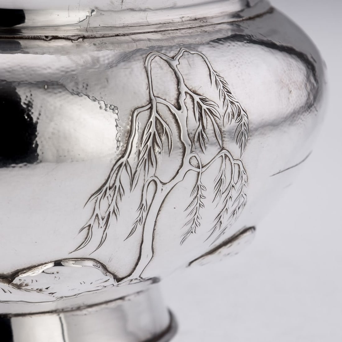 ANTIQUE 20thC MEIJI JAPANESE SOLID SILVER FUJI MOUNTAIN BOWL c.1900 - 12