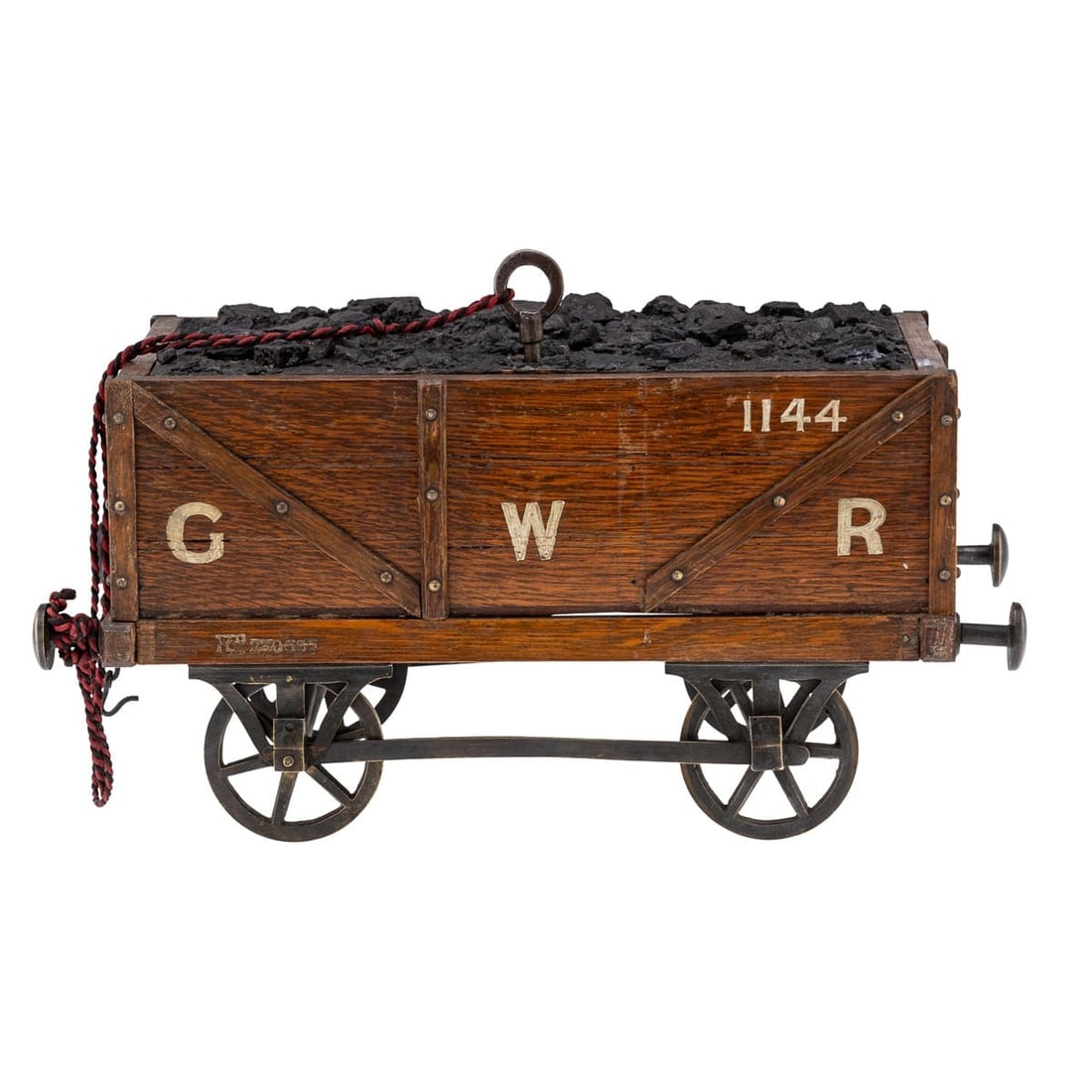 ANTIQUE 20thC EDWARDIAN OAK GWR RAILWAY LOCOMOTIVE TENDER BOX c.1900 - 3