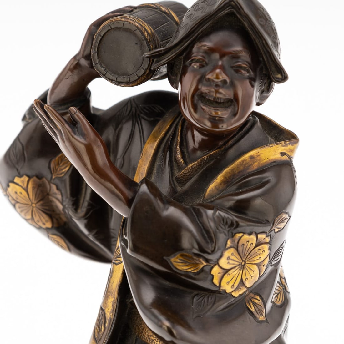 ANTIQUE 19thC JAPANESE GILT BRONZE FIGURE OF A KAWARABAN BY MIYAO EISUKE COMPANY C.1890 - 10