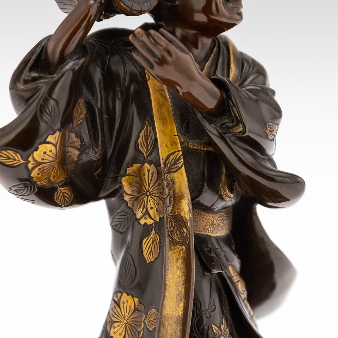 ANTIQUE 19thC JAPANESE GILT BRONZE FIGURE OF A KAWARABAN BY MIYAO EISUKE COMPANY C.1890 - 11