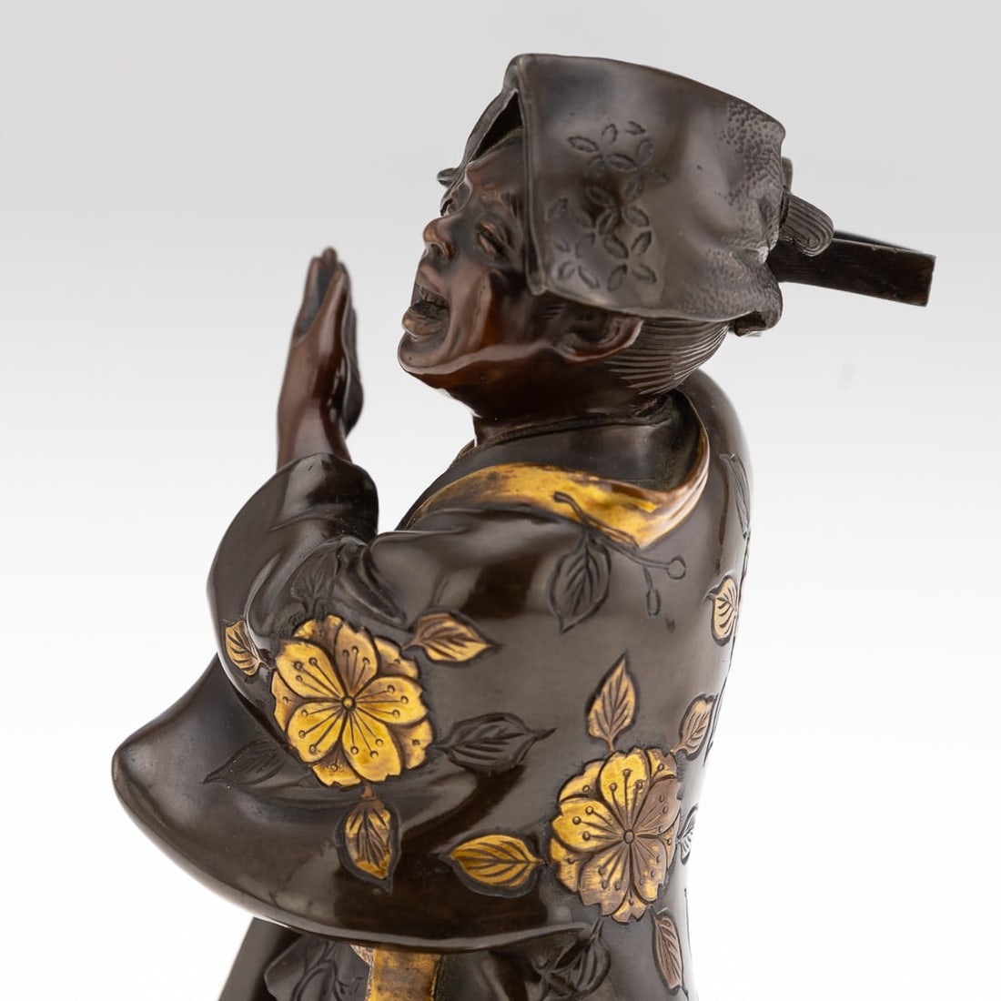 ANTIQUE 19thC JAPANESE GILT BRONZE FIGURE OF A KAWARABAN BY MIYAO EISUKE COMPANY C.1890 - 13