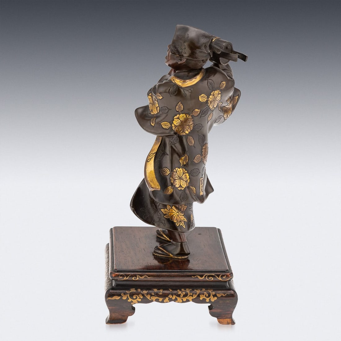 ANTIQUE 19thC JAPANESE GILT BRONZE FIGURE OF A KAWARABAN BY MIYAO EISUKE COMPANY C.1890 - 4