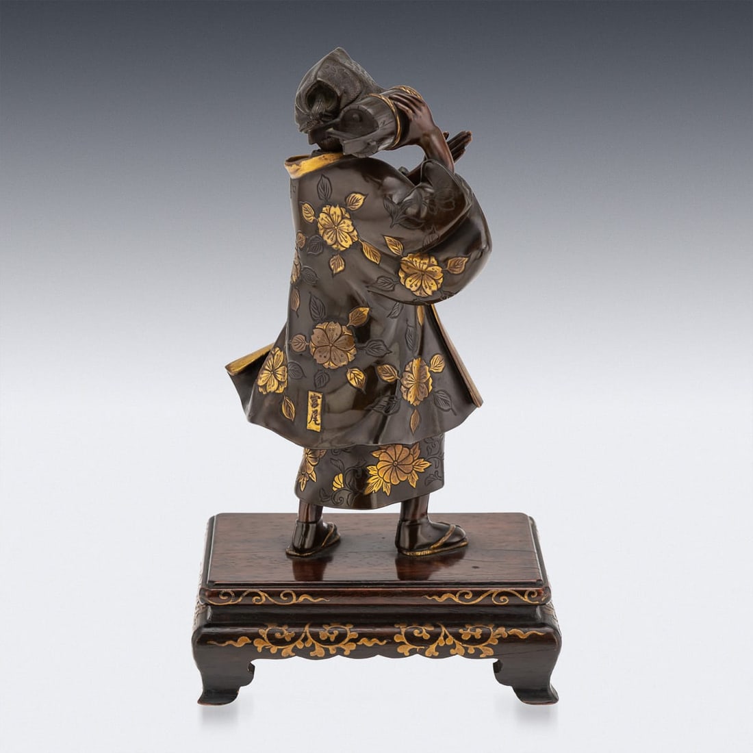ANTIQUE 19thC JAPANESE GILT BRONZE FIGURE OF A KAWARABAN BY MIYAO EISUKE COMPANY C.1890 - 5