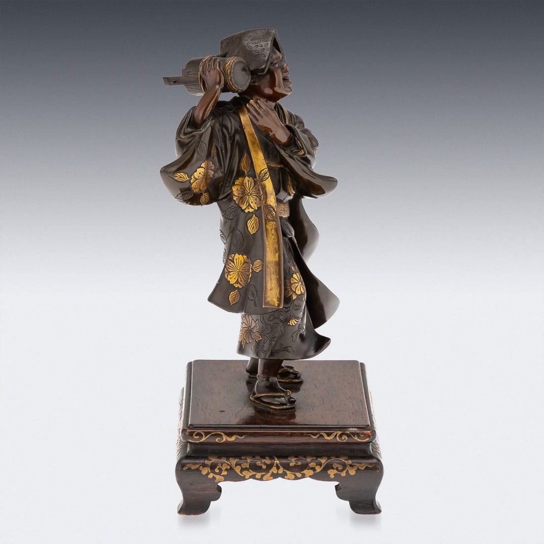 ANTIQUE 19thC JAPANESE GILT BRONZE FIGURE OF A KAWARABAN BY MIYAO EISUKE COMPANY C.1890 - 6