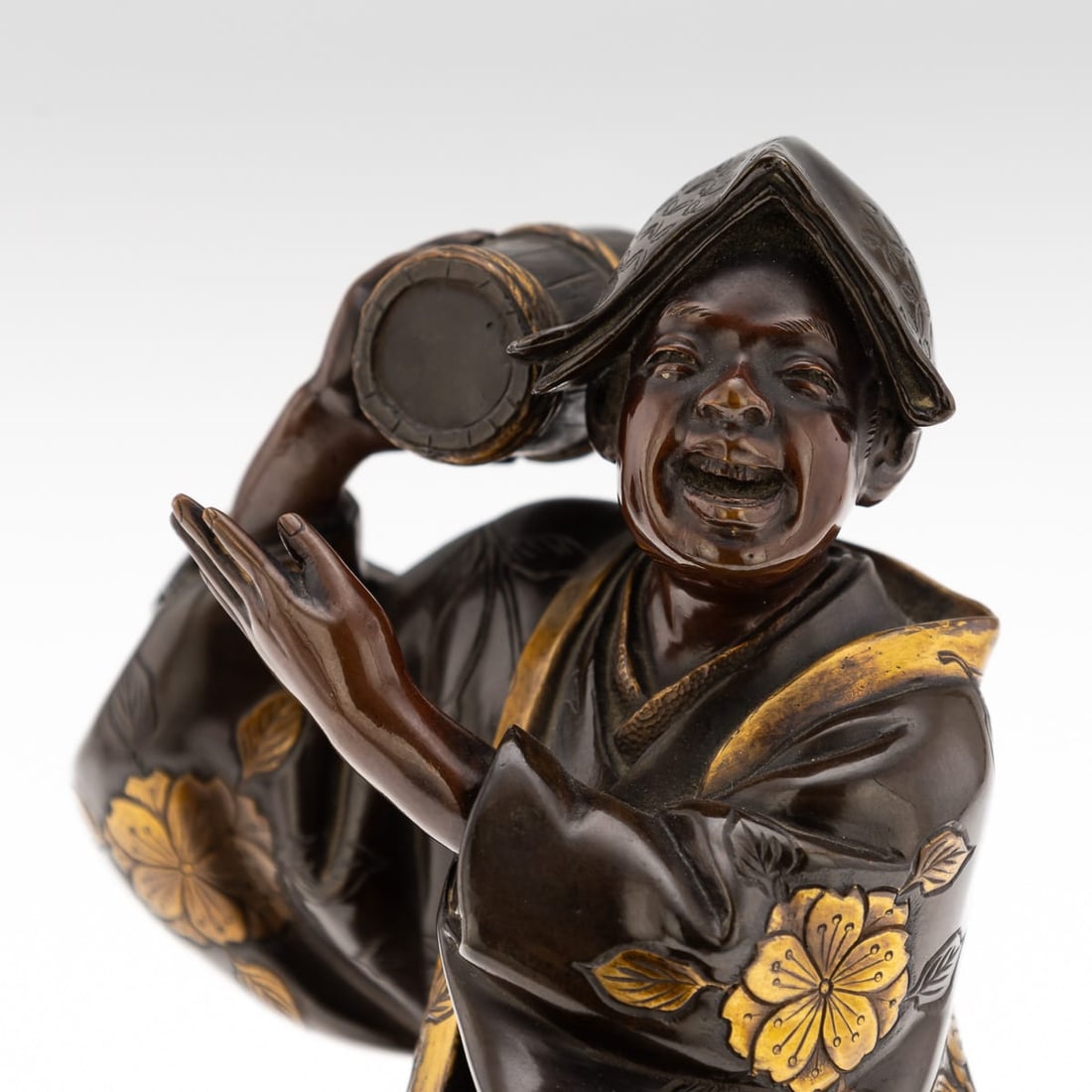 ANTIQUE 19thC JAPANESE GILT BRONZE FIGURE OF A KAWARABAN BY MIYAO EISUKE COMPANY C.1890 - 9