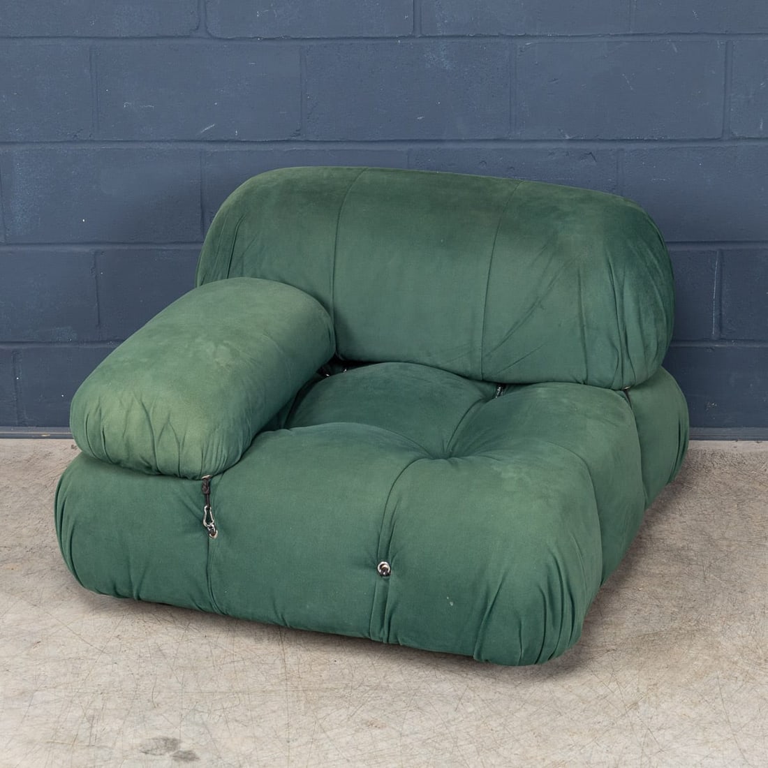 VINTAGE 20thC "CAMALEONDA" GREEN FABRIC ARMCHAIR BY MARIO BELLINI FOR C&B ITALIA - 2