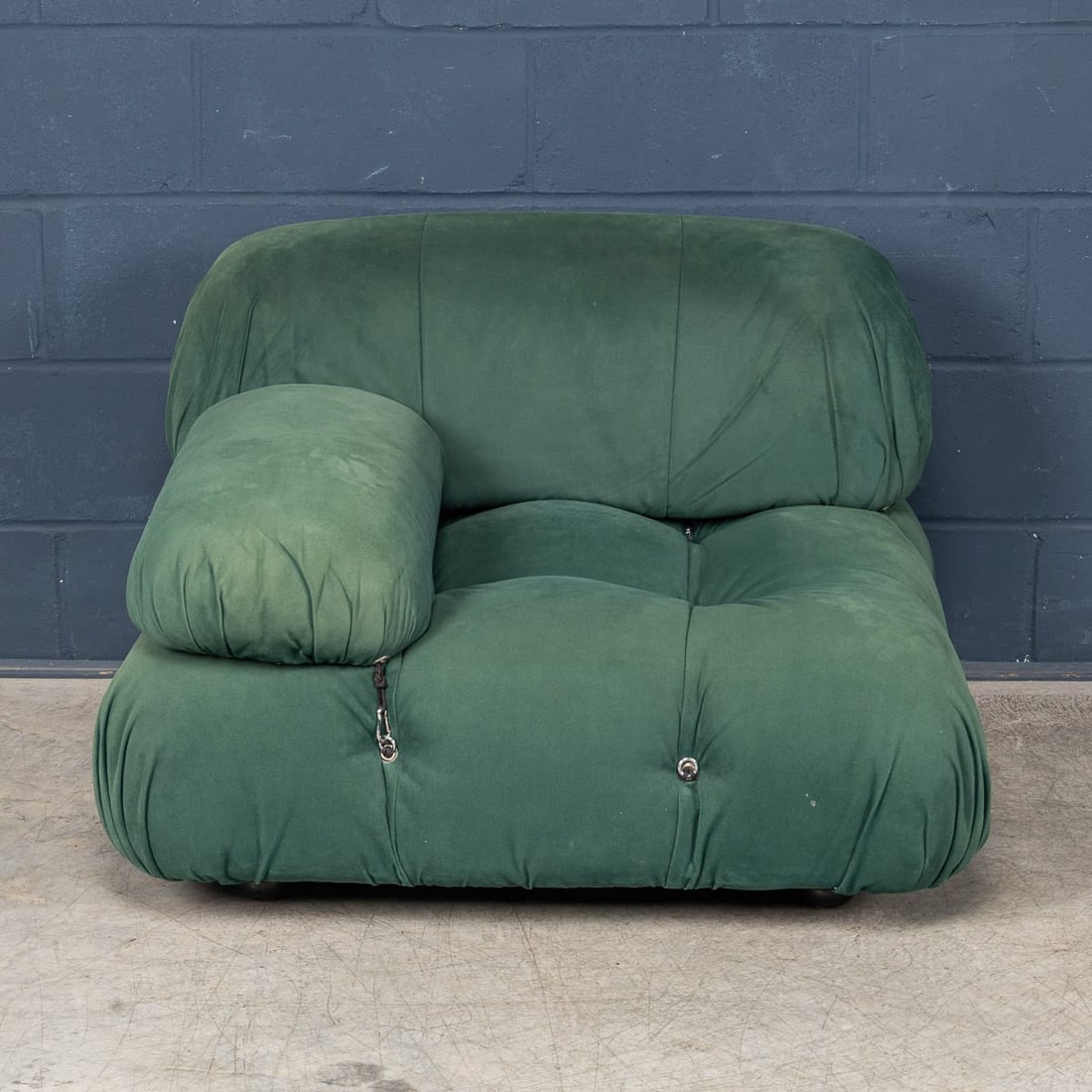 VINTAGE 20thC "CAMALEONDA" GREEN FABRIC ARMCHAIR BY MARIO BELLINI FOR C&B ITALIA - 3