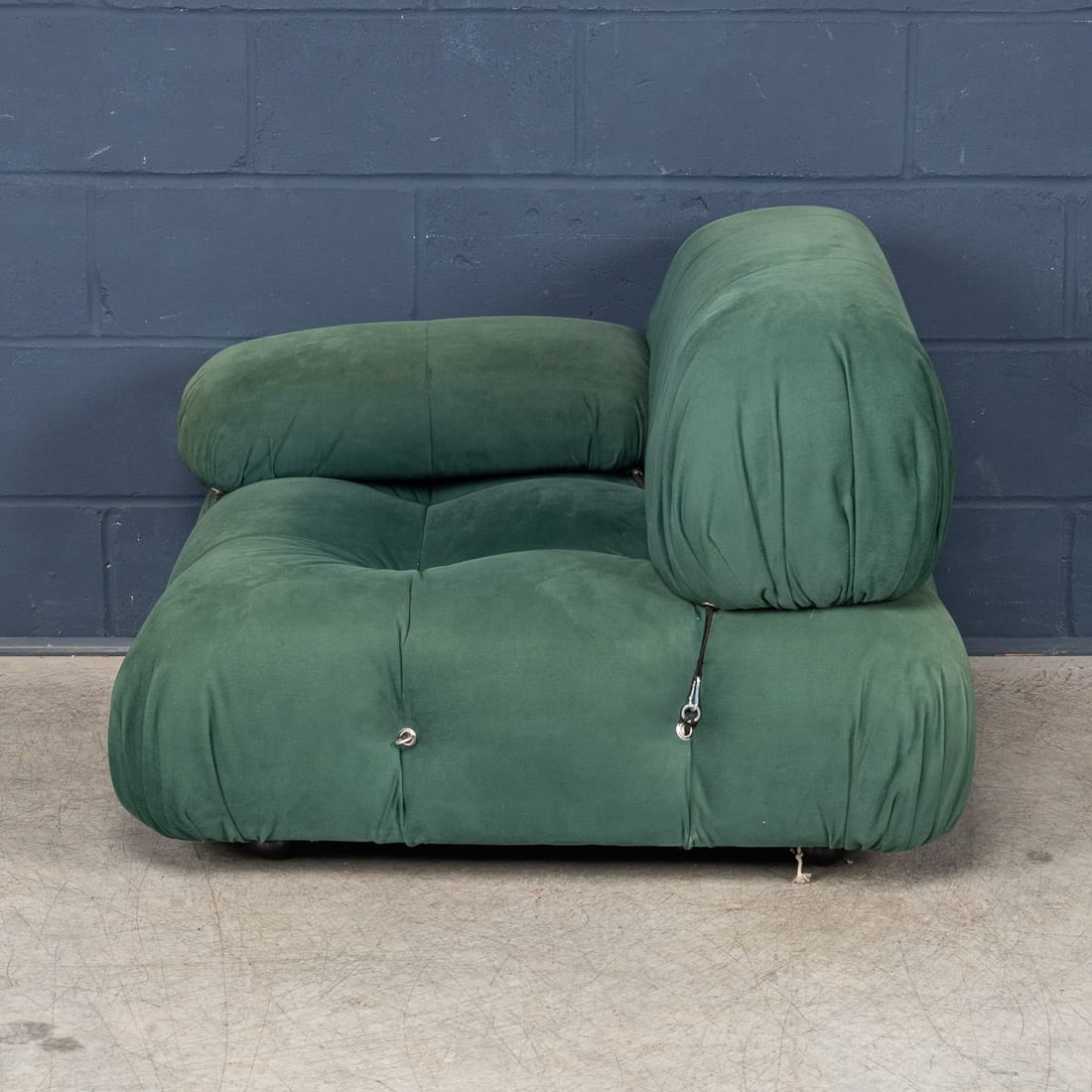 VINTAGE 20thC "CAMALEONDA" GREEN FABRIC ARMCHAIR BY MARIO BELLINI FOR C&B ITALIA - 4