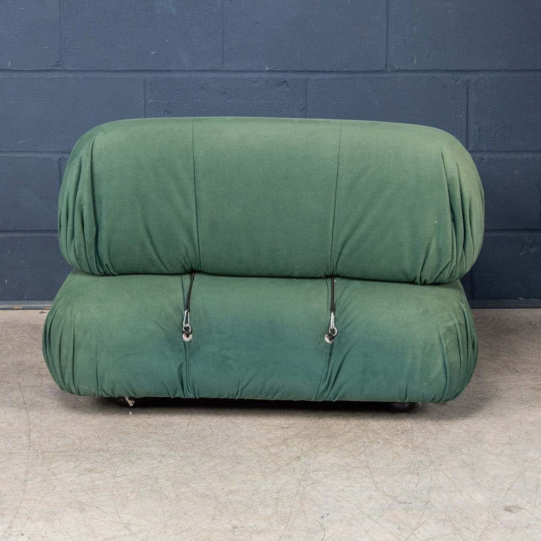 VINTAGE 20thC "CAMALEONDA" GREEN FABRIC ARMCHAIR BY MARIO BELLINI FOR C&B ITALIA - 5