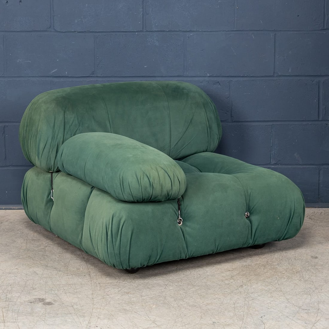 VINTAGE 20thC "CAMALEONDA" GREEN FABRIC ARMCHAIR BY MARIO BELLINI FOR C&B ITALIA - 7