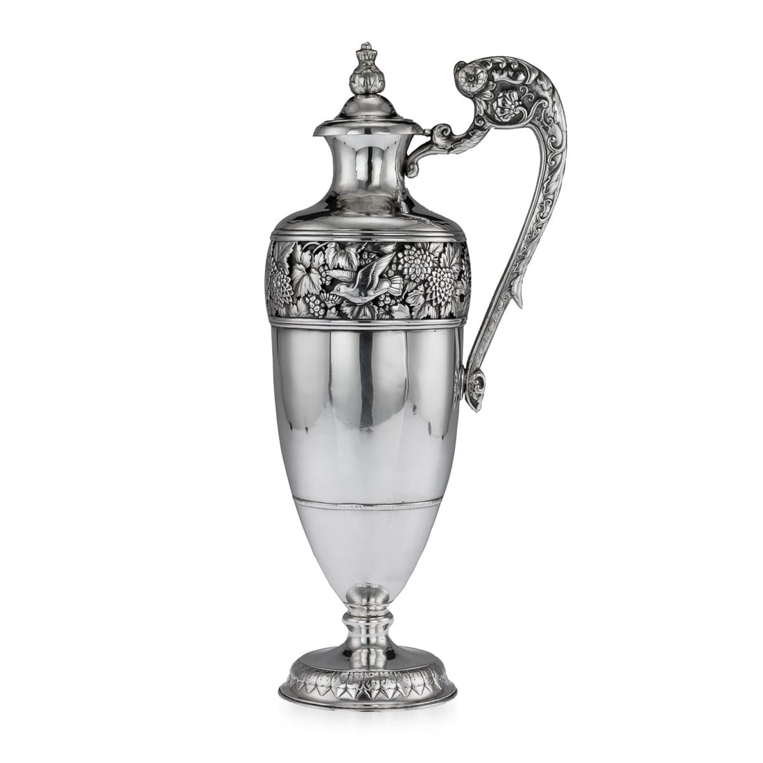 ANTIQUE 19thC JAPANESE SOLID SILVER WINE JUG, SADAJIRO & MUSASHIYA c.1890 (1 of 20)