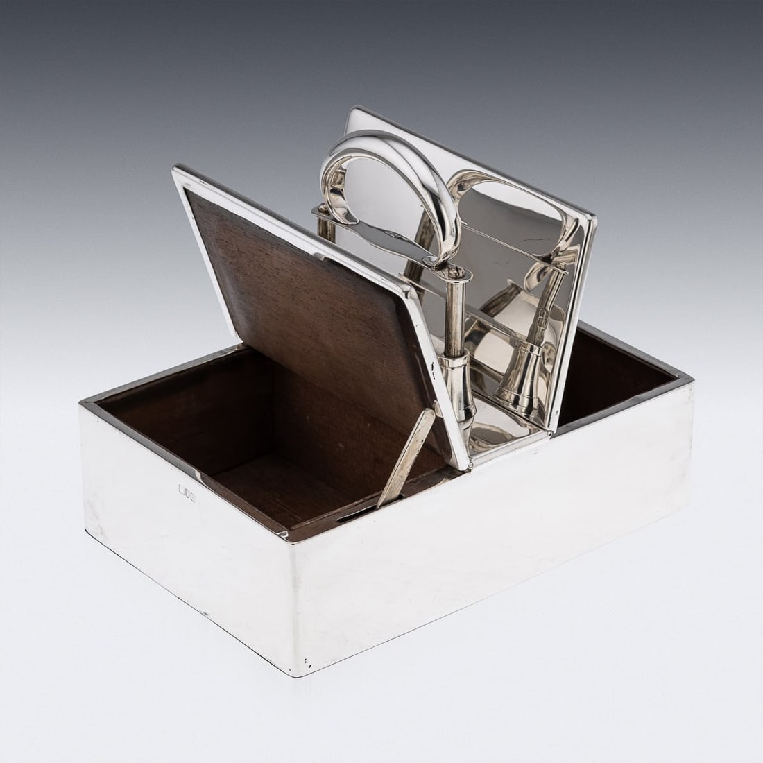 ANTIQUE 20thC EDWARDIAN SOLID SILVER CIGAR BOX, LONDON c.1909 - 7