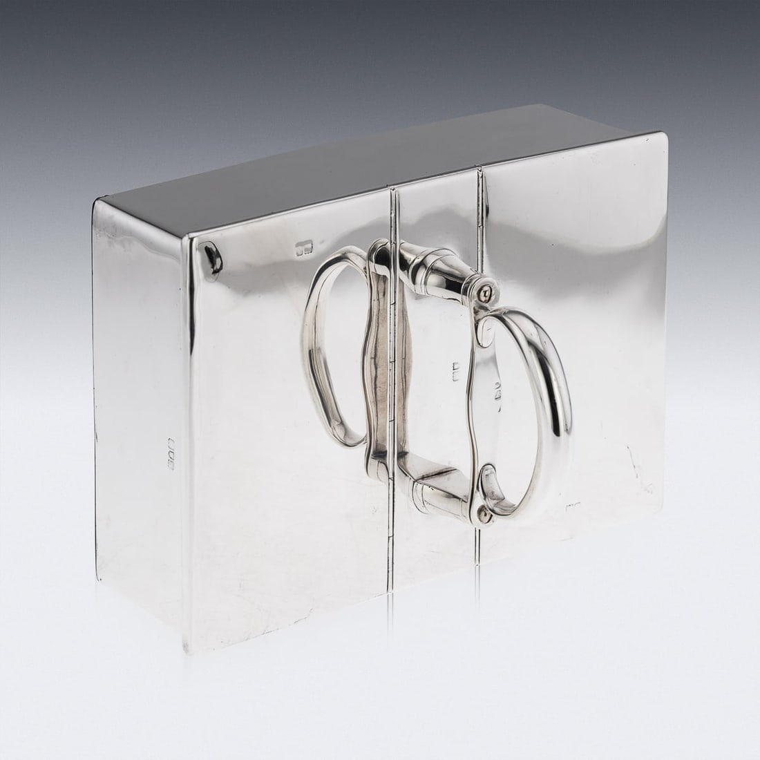ANTIQUE 20thC EDWARDIAN SOLID SILVER CIGAR BOX, LONDON c.1909 - 8