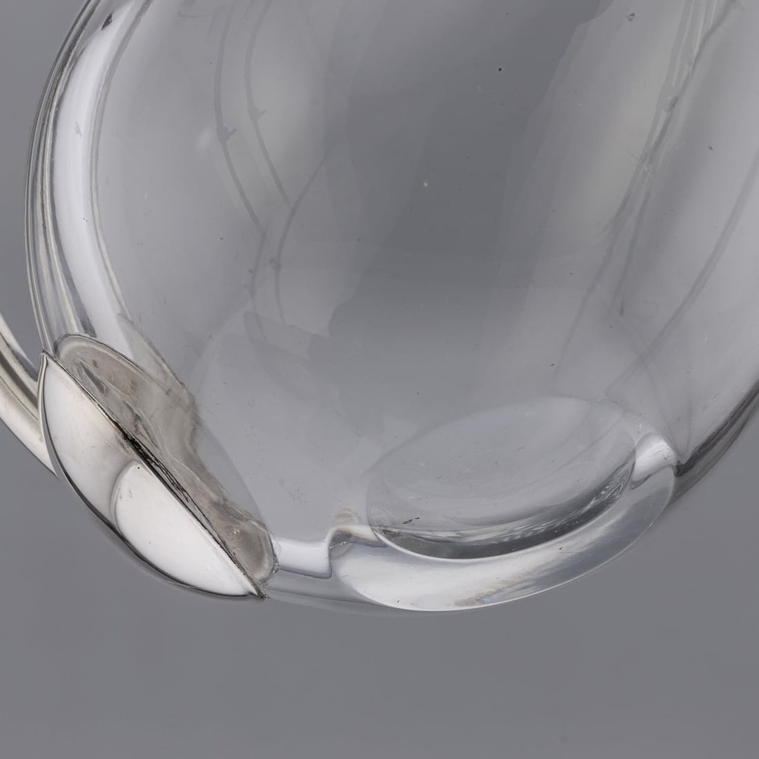 MODERN 21stC BRITISH SOLID SILVER MOUNTED GLASS WINE JUG, ASPREY c.2004 - 11