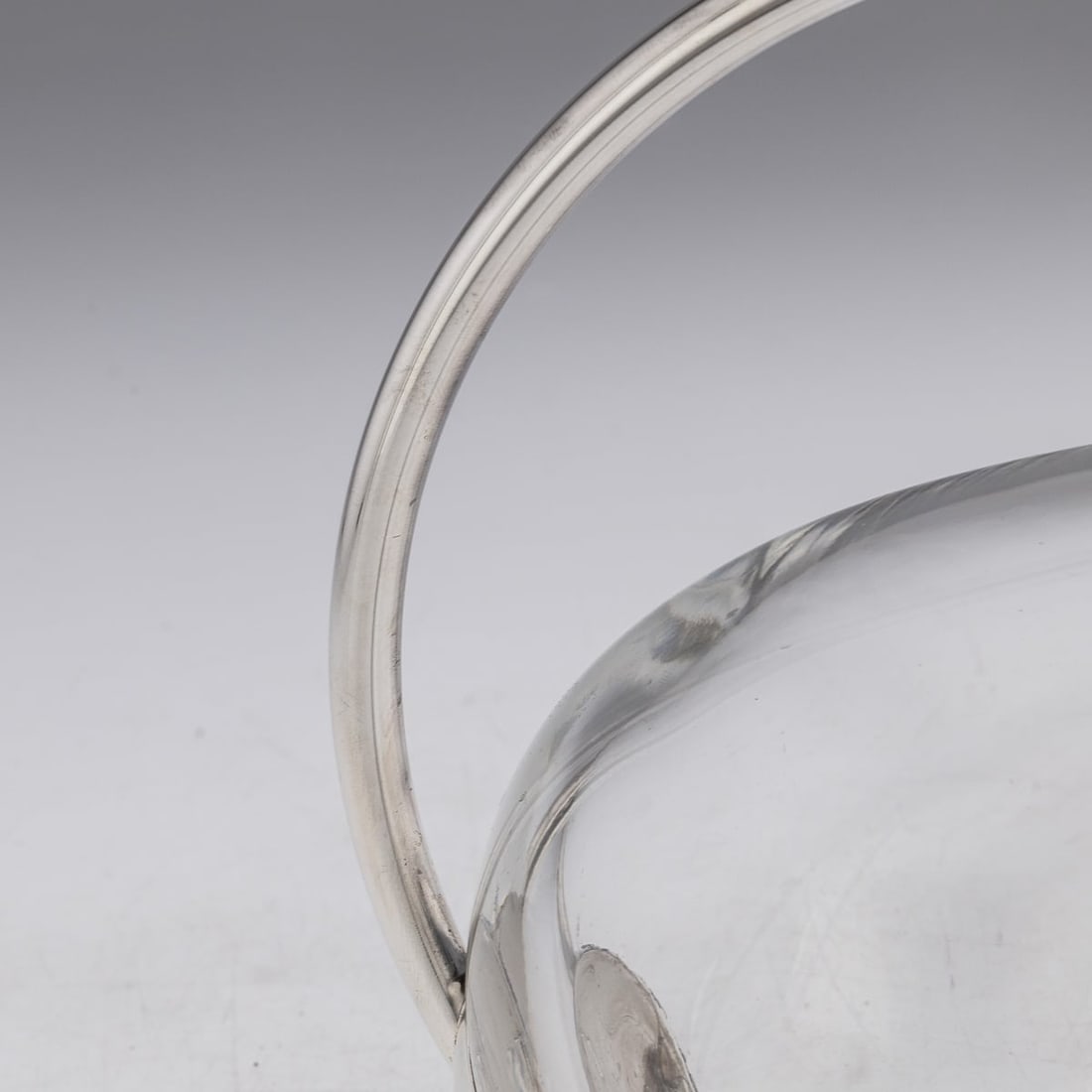 MODERN 21stC BRITISH SOLID SILVER MOUNTED GLASS WINE JUG, ASPREY c.2004 - 8