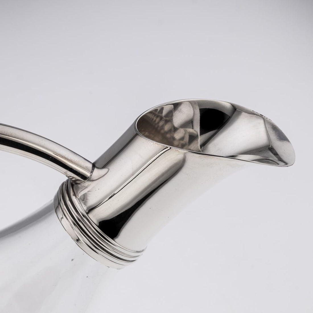 MODERN 21stC BRITISH SOLID SILVER MOUNTED GLASS WINE JUG, ASPREY c.2004 - 9